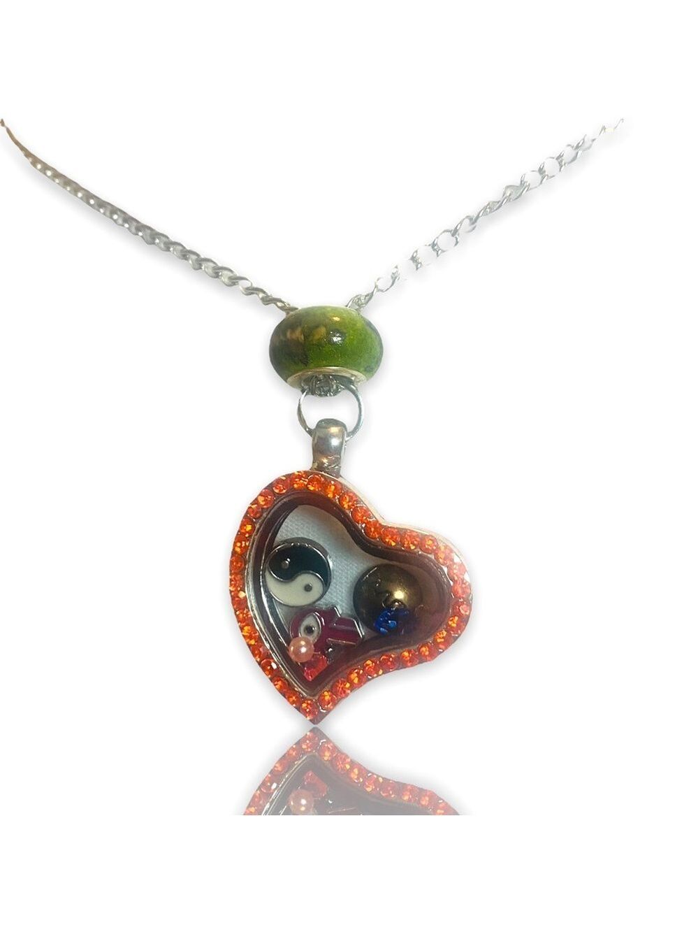 KARMA boutique heart charm locket pendant necklace + FREE CHARM EXTRAS!